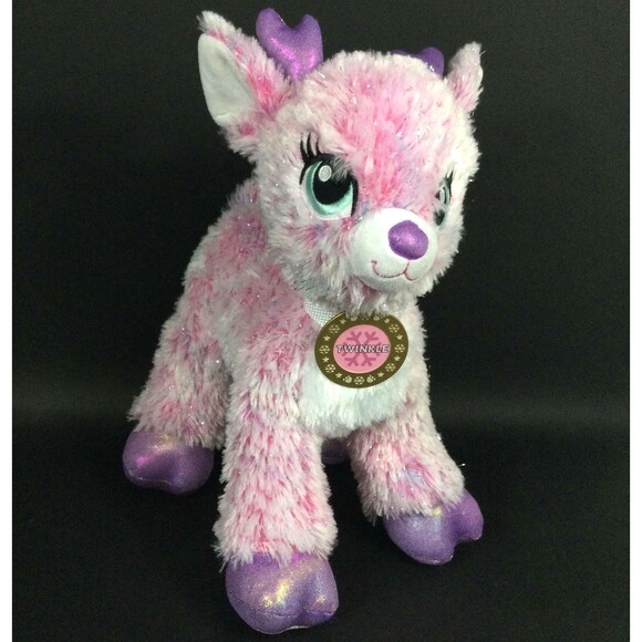 Build-A-Bear - Twinkle - Bubblegum Pink/Purple/White Reindeer Plush w/Medallion - Picture 1 of 5
